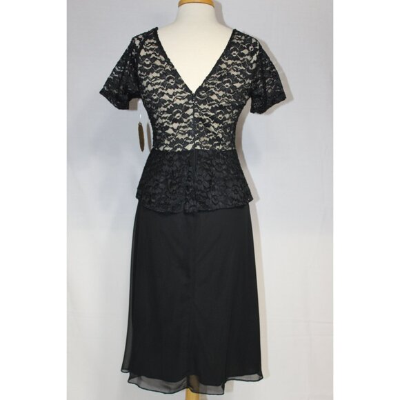 Fanny Fashion #1576-Short Peplum Style Dress-SIZE L-BLACK/GOLD-NEW W/Tags - Picture 2 of 4